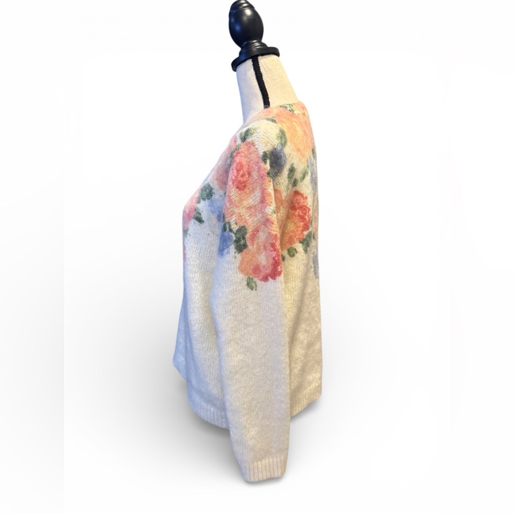 Sezane Malory Jumper Painted Flowers Kid mohair French Knit Sweater Soft - Picture 8 of 10
